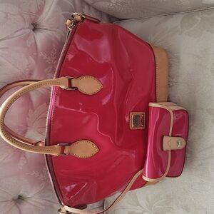 Dooney & Bourke Red and Tan Satchel Bag